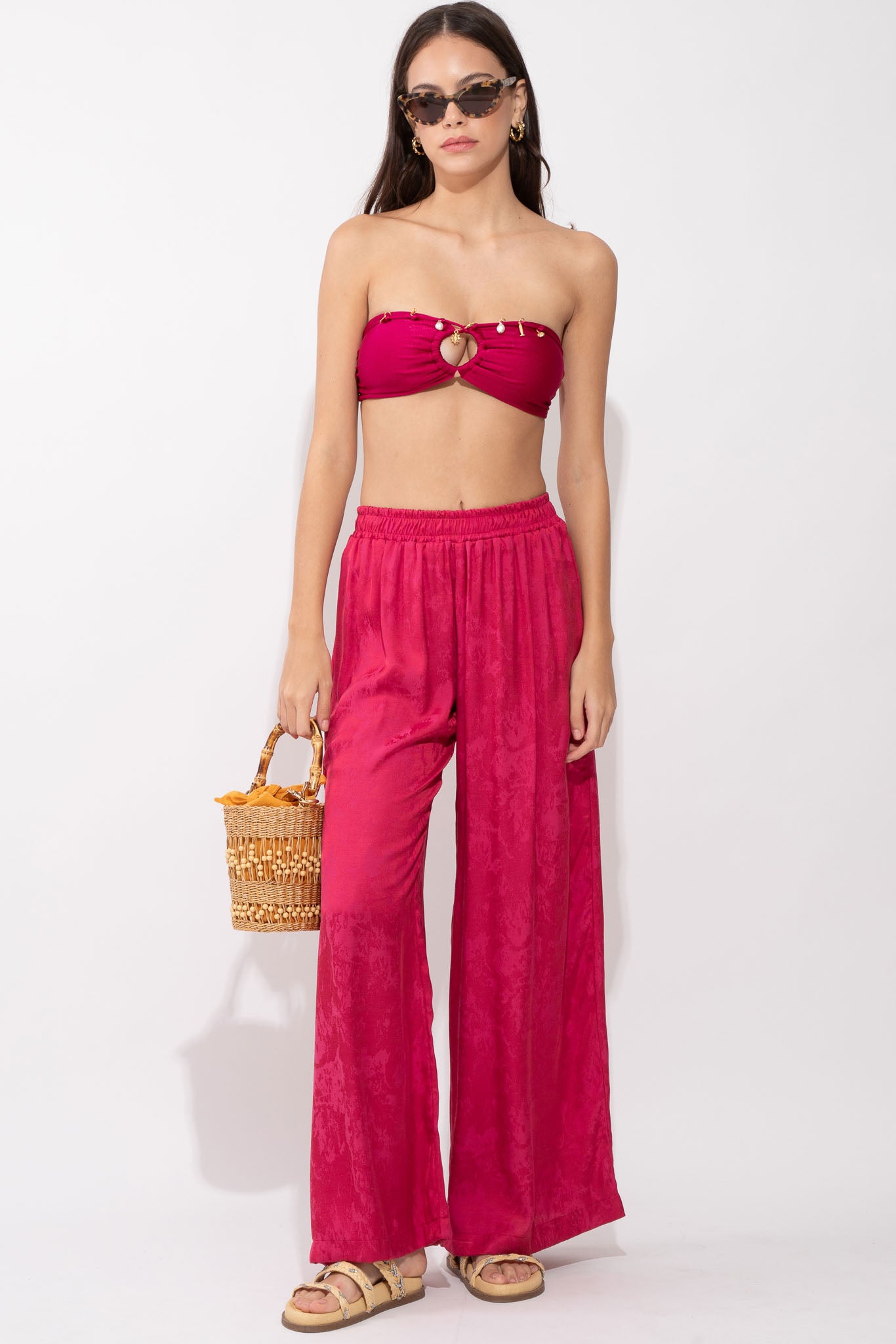 Calça Tereza Jacquard Rosé