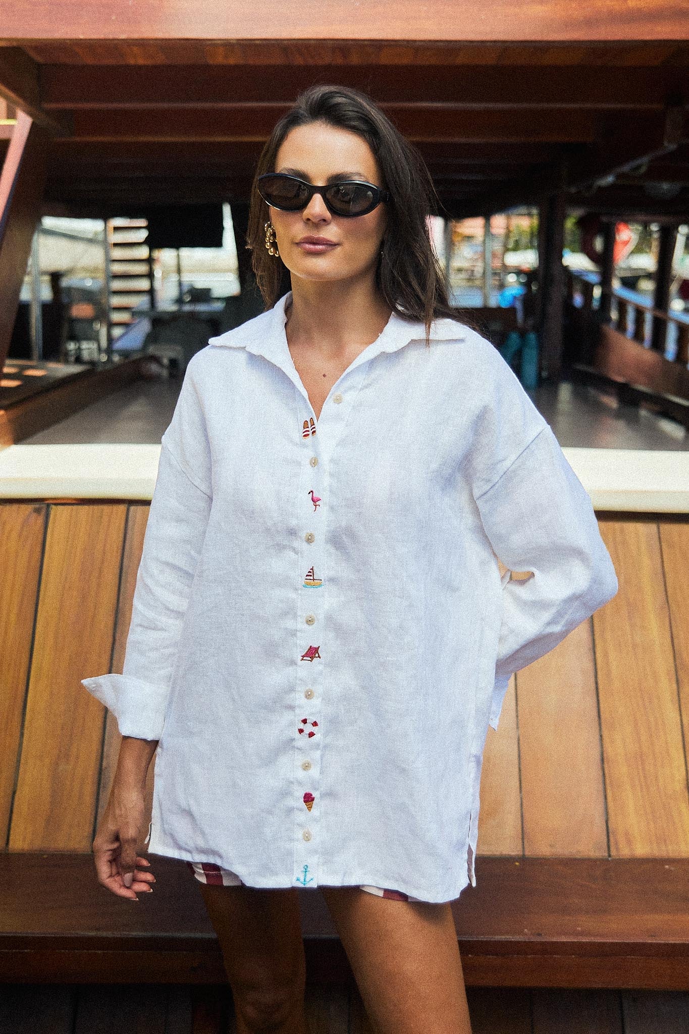 CAMISA NAUTIC ICONS OFF WHITE