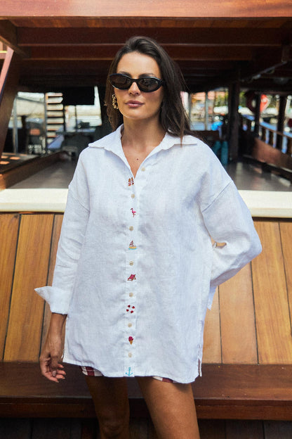 CAMISA NAUTIC ICONS OFF WHITE