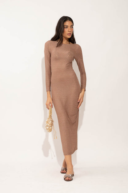 VESTIDO LELÊ GLAM MOCHA
