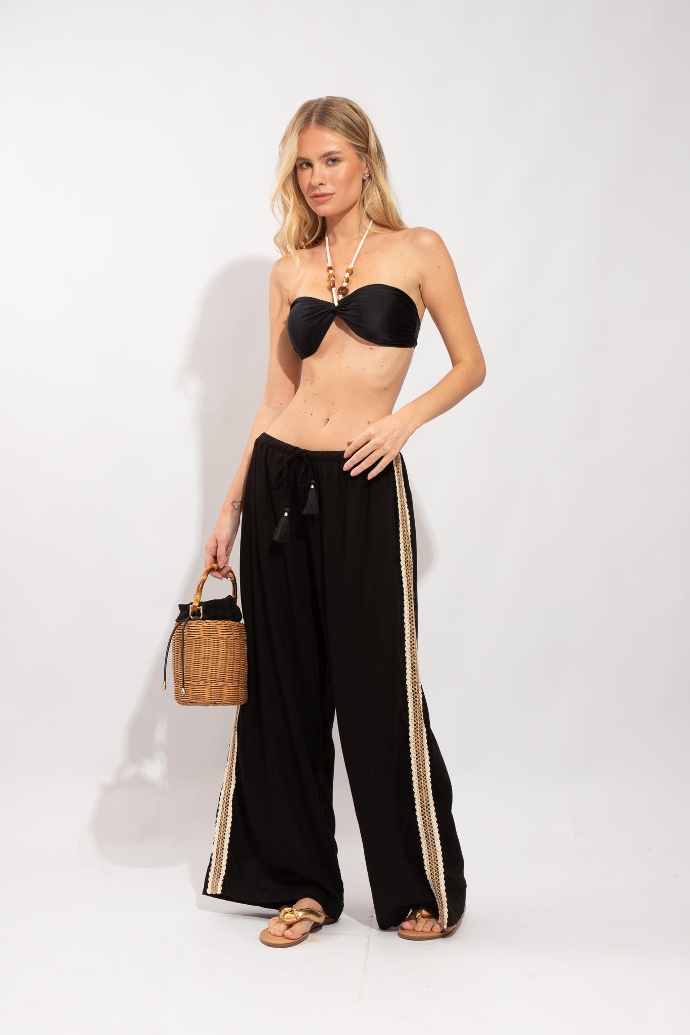 CALÇA NATALI LINHO BLANC DE NOIR