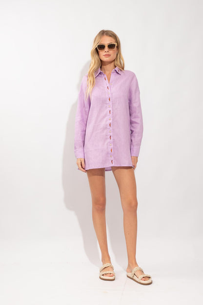 CAMISA ANELISE NADADORAS LINHO VIOLET