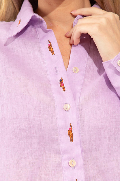 CAMISA ANELISE NADADORAS LINHO VIOLET