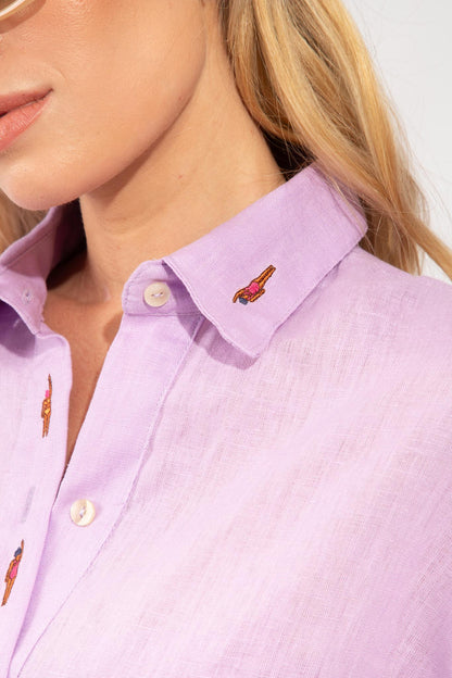 CAMISA ANELISE NADADORAS LINHO VIOLET