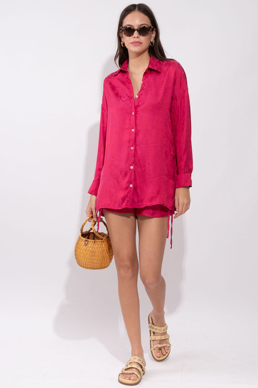 Camisa Anelise Jacquard Rosé