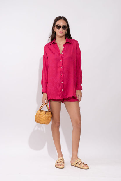Camisa Anelise Jacquard Rosé