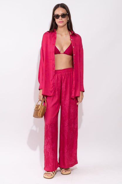 Calça Tereza Jacquard Rosé