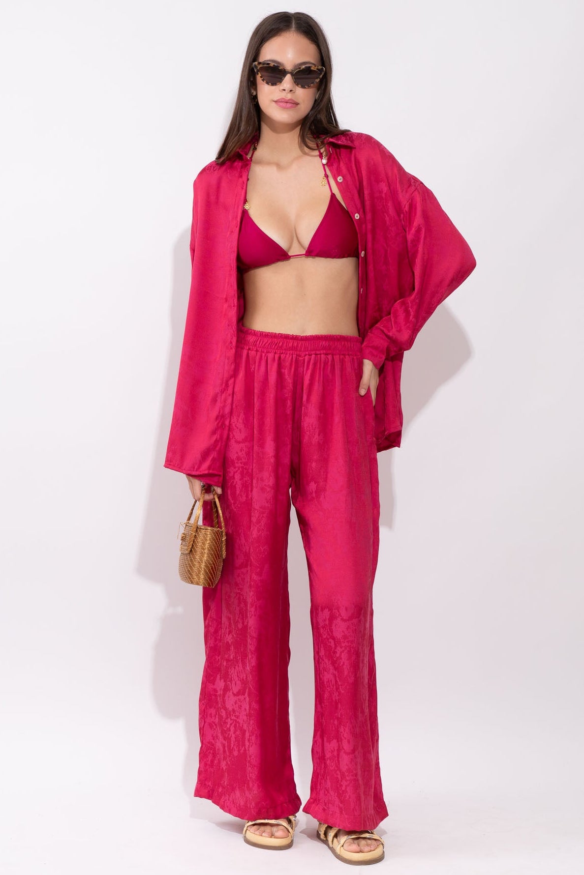 Calça Tereza Jacquard Rosé