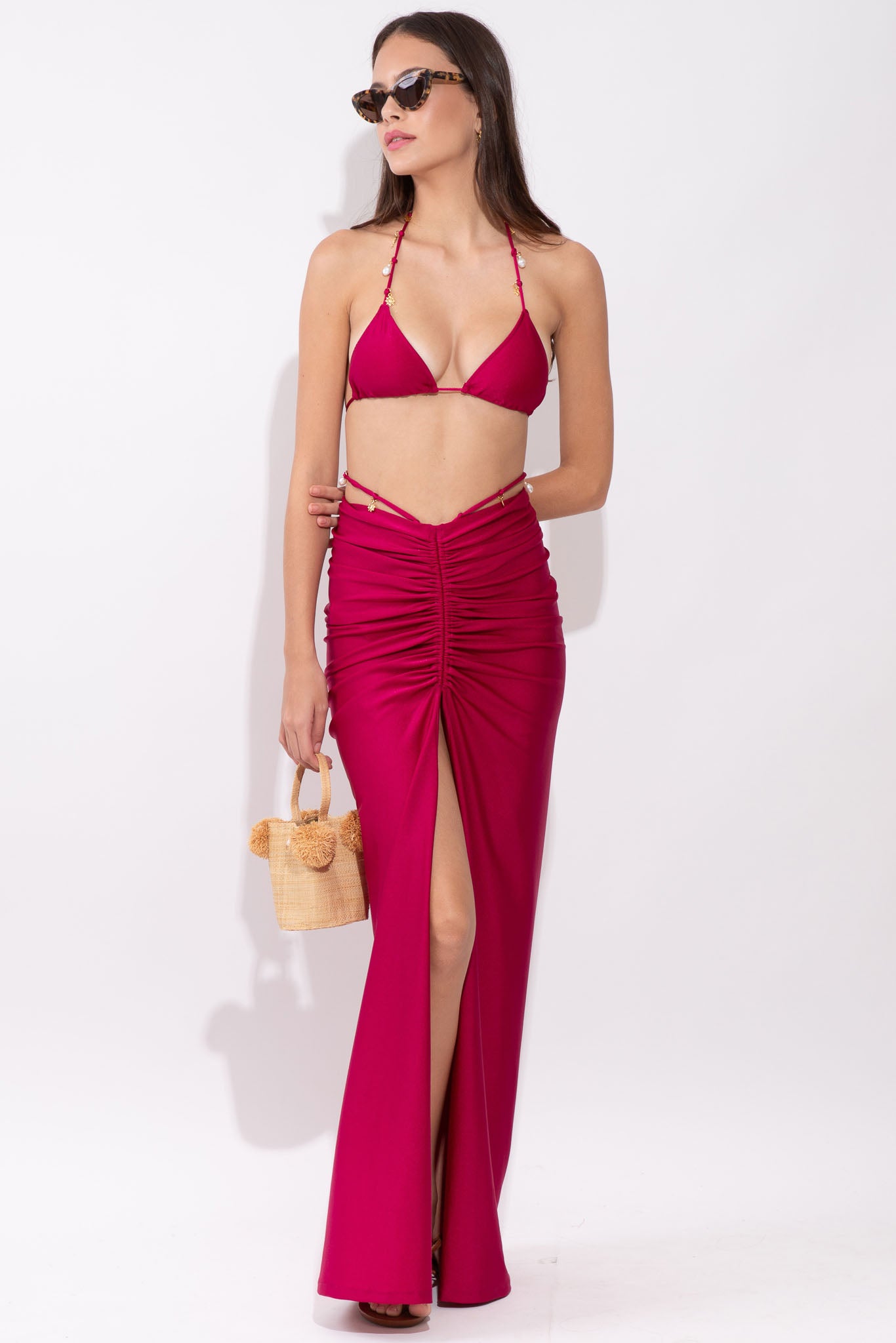 Saia Valentina Jacquard Rosé