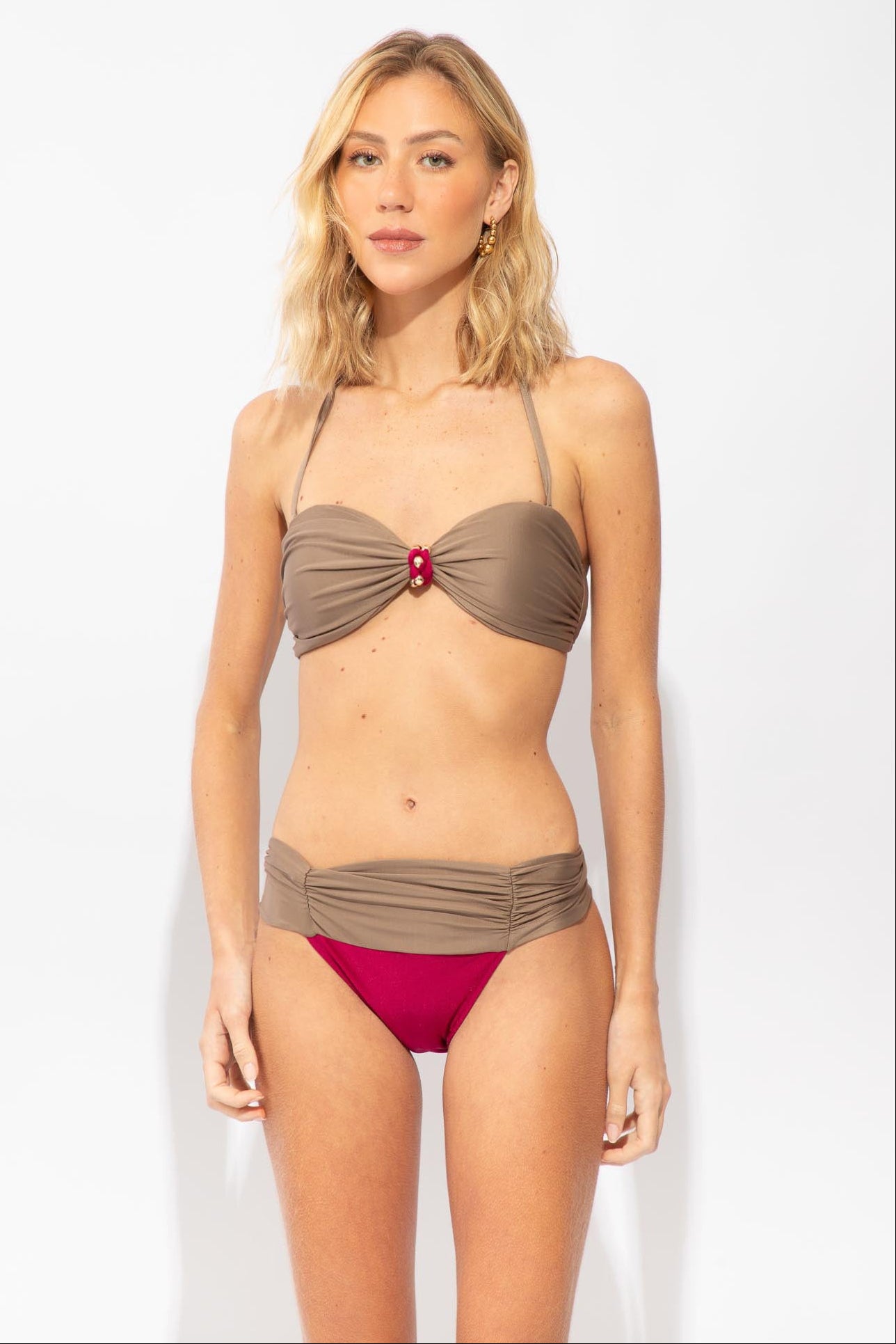 CALÇA FAIXA FRANZIDA TRIO ROSÉ