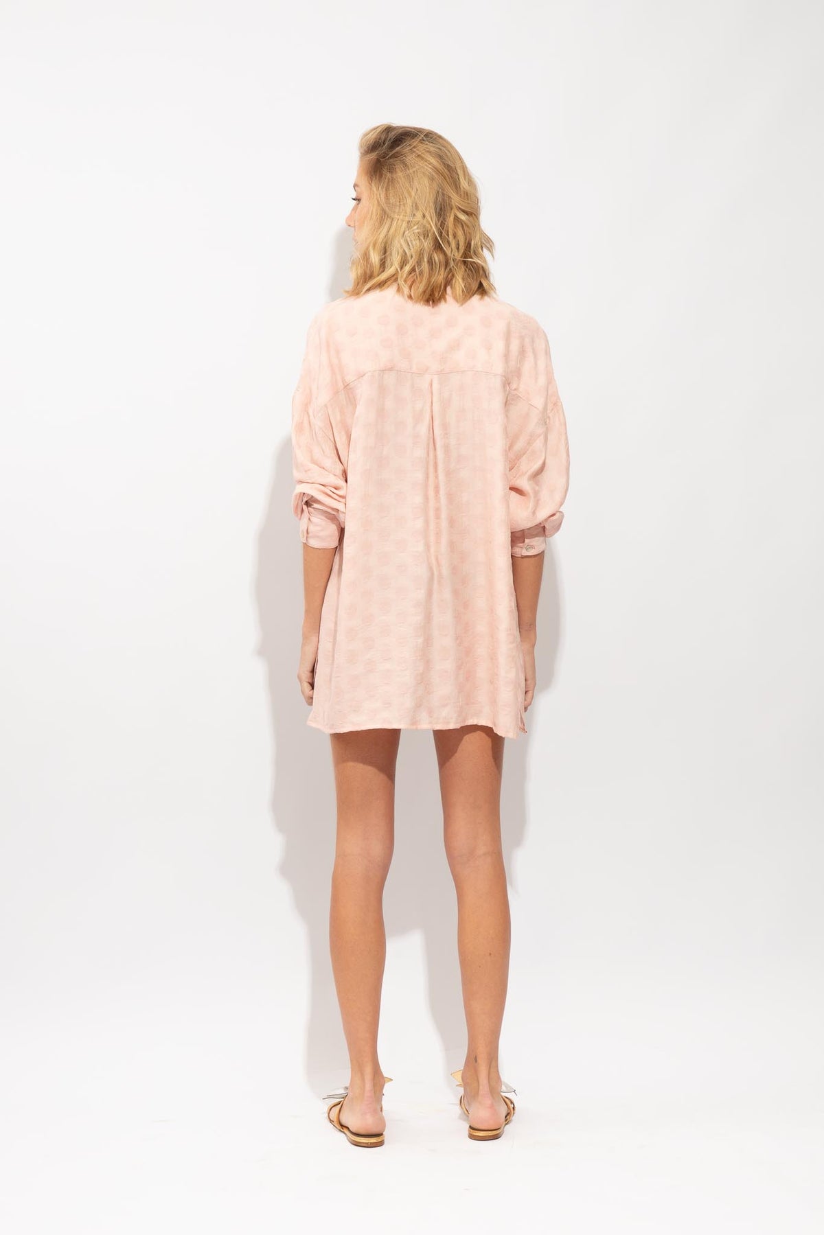 Camisa Anelise Jacquard Rosé