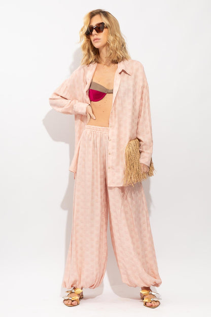 Calça Jasmin Jacquard Rosé
