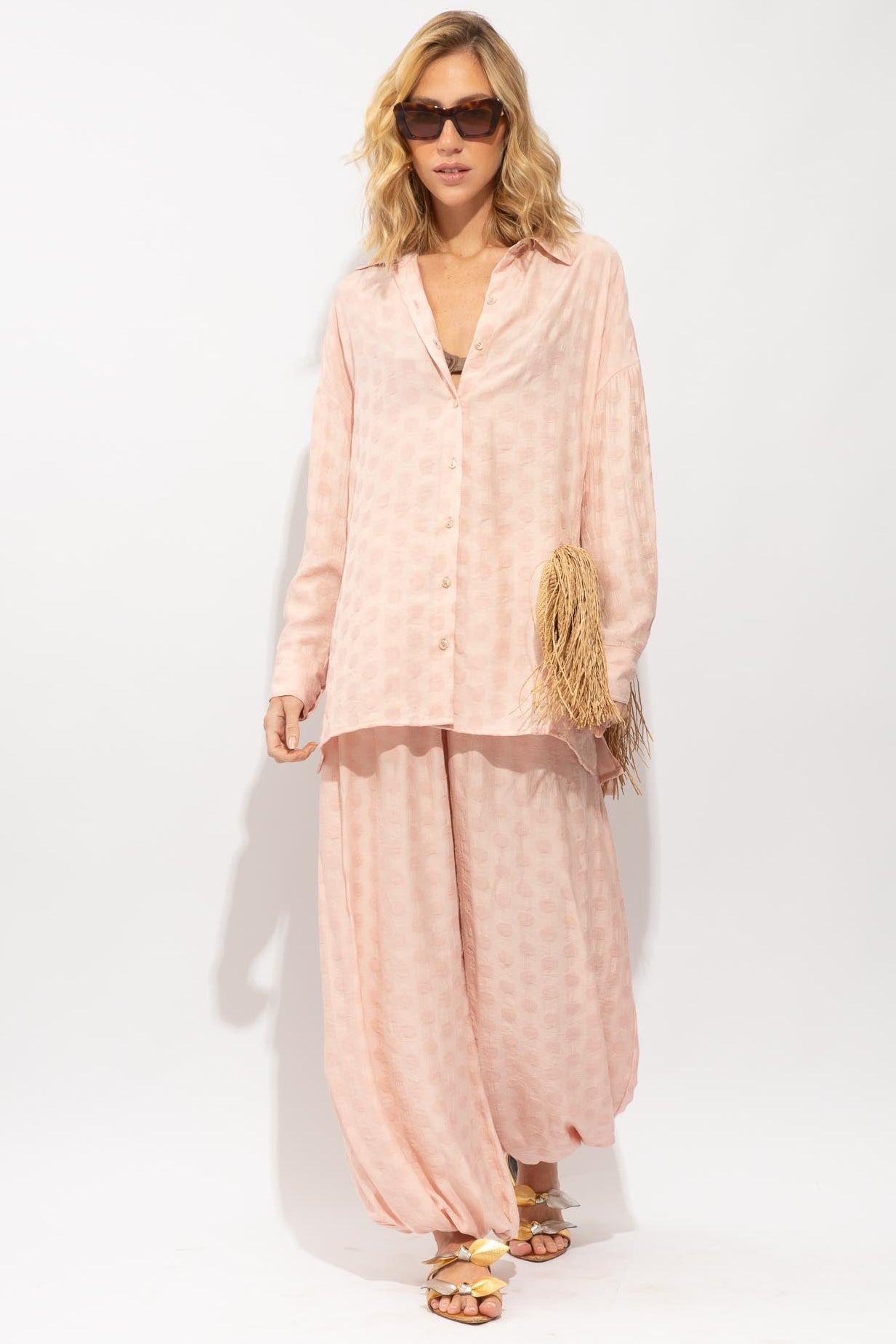 Calça Jasmin Jacquard Rosé
