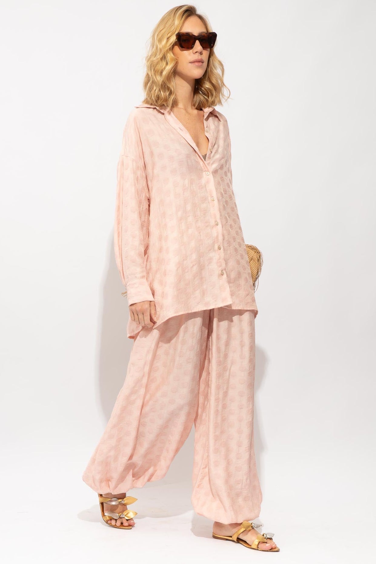 Calça Jasmin Jacquard Rosé