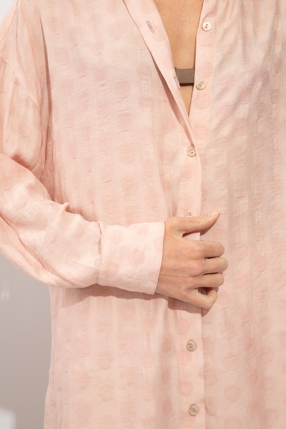 Camisa Anelise Jacquard Rosé