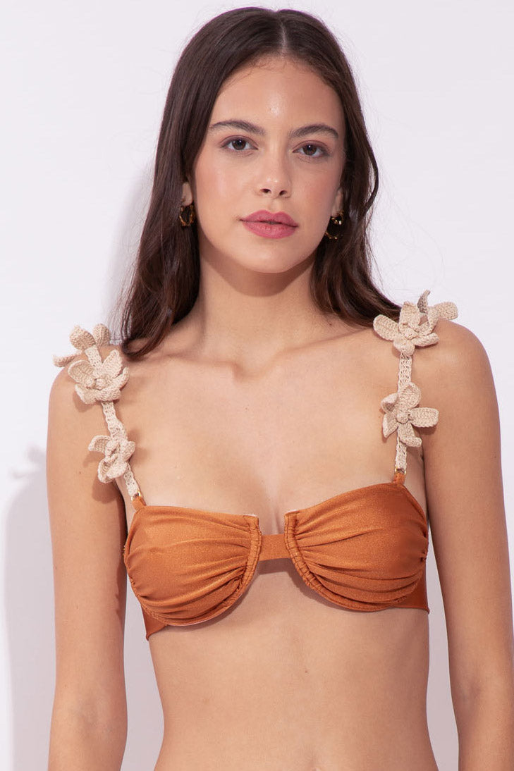 TOP MEIA TAÇA LEONOR HONEY CROCHÊ