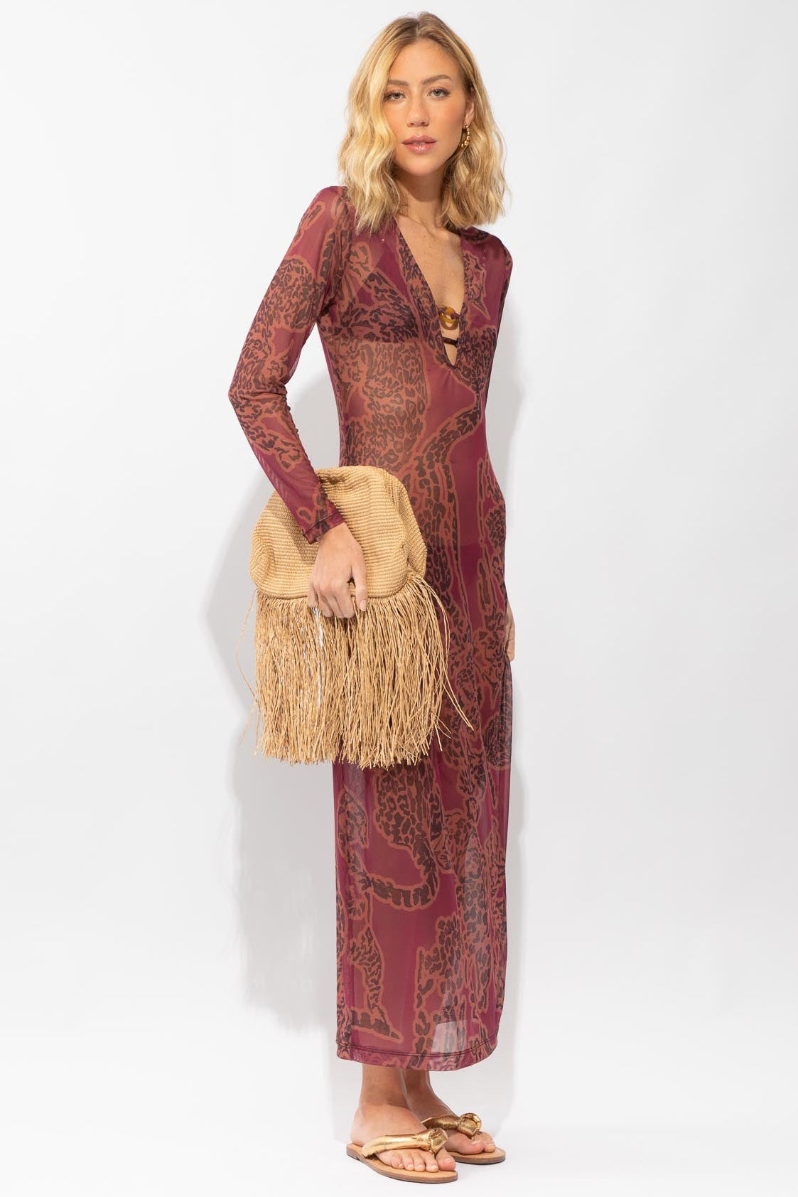 VESTIDO ALEXIA LONGO  ONÇA PINTADA