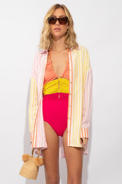 CAMISA ANELISE LISTRAS COLOR